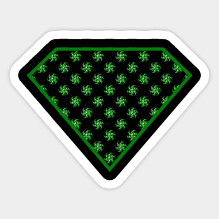 Yin Yang Diamond Design - Green Color with a Ball Effect Pattern Sticker